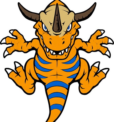 Greymon, visto desde arriba, detalles altos sin errores.
In-Game asset.  2d.  High contrast.  No shadows