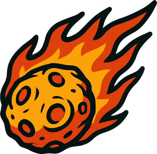 meteor.
In-Game asset.  2d.  High contrast.  No shadows