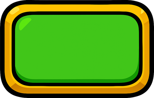 green button empty.
In-Game asset.  2d.  High contrast.  No shadows