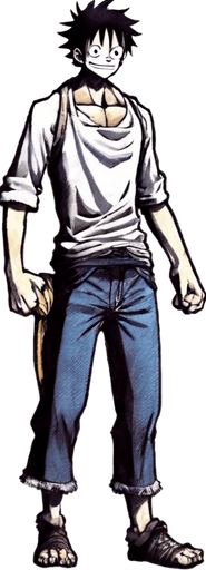 Replace the man with Monkey D. Luffy