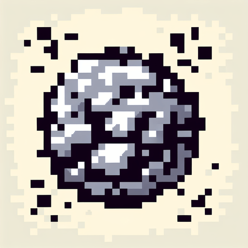 meteorite sprite old nintendo game.
2d.  Blank background.  High contrast.  No shadows