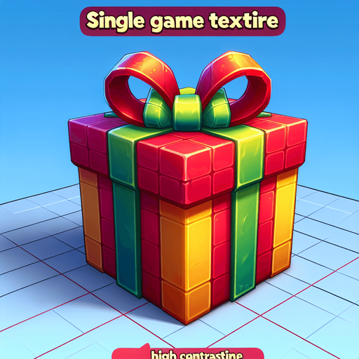 A christmas present, cartoon 2d, side view Single Game Texture. In-Game asset. 2d. Blank background. High contrast. No shadows.