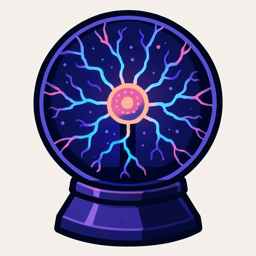 Plasma ball.
In-Game asset.  2d.  High contrast.  No shadows