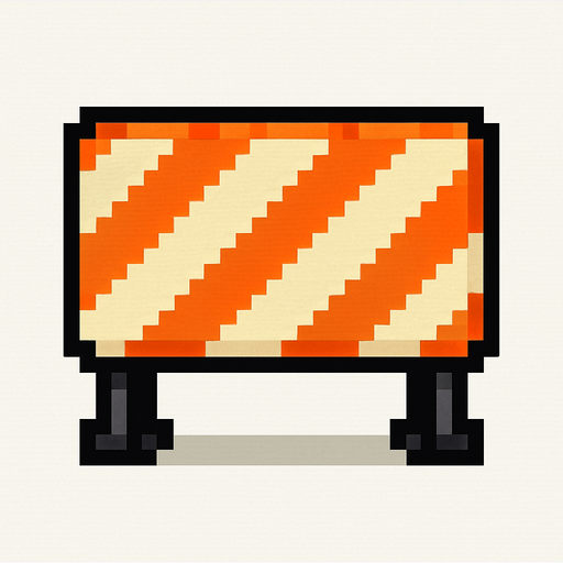 A pixel rectangle barrier.
In-Game asset.  2d.  High contrast.  No shadows. Pixel