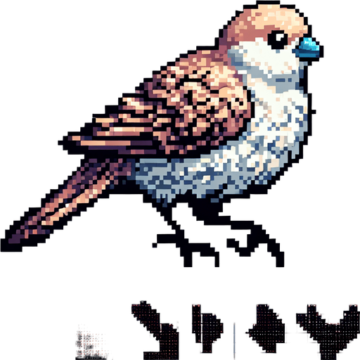 A Proper Bird not A Circle Or Rectangle (And The Bird Should Be In Pixelart) 
Single Game Texture. In-Game asset. 2d. Blank background. High contrast. No shadows.