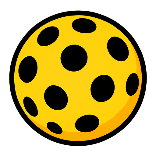 Yellow ball with black dots.
In-Game asset.  2d.  High contrast.  No shadows