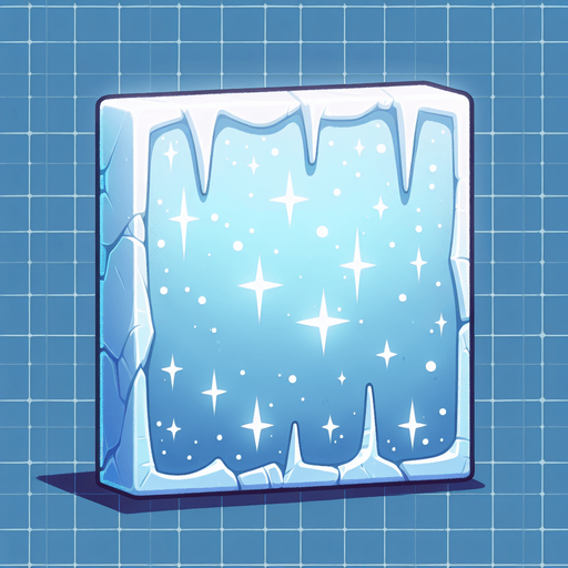 Frozen blank backboard rectangle. Cartoon. Single Game Texture. In-Game asset. 2d. Blank background. High contrast. No shadows. No outlines.