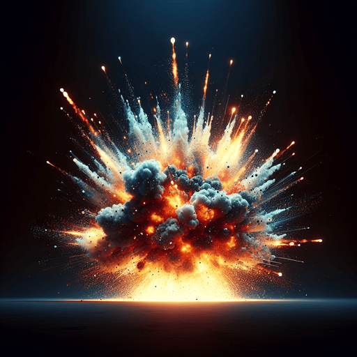Big explosion..
High contrast.  No shadows
