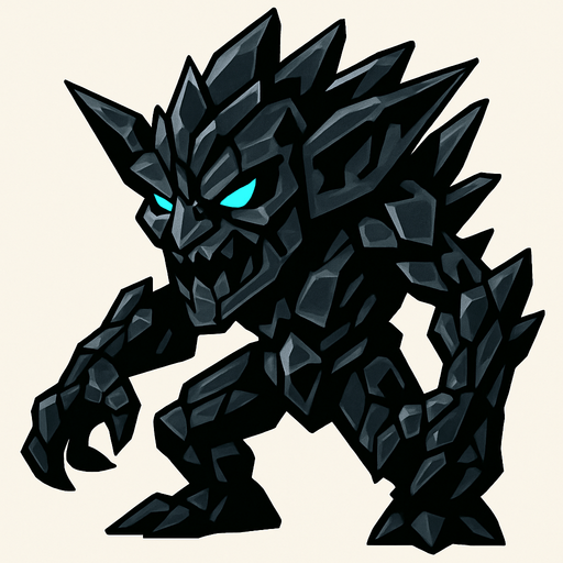 obsidyen dev goblin.
In-Game asset.  2d.  High contrast.  No shadows