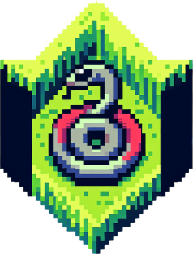 perspective of a simple snake rolled up on itself..
video game sprite