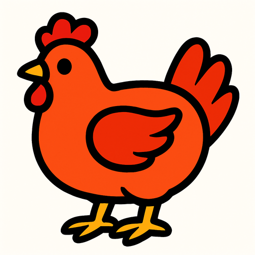 tavuk.
In-Game asset.  2d.  High contrast.  No shadows