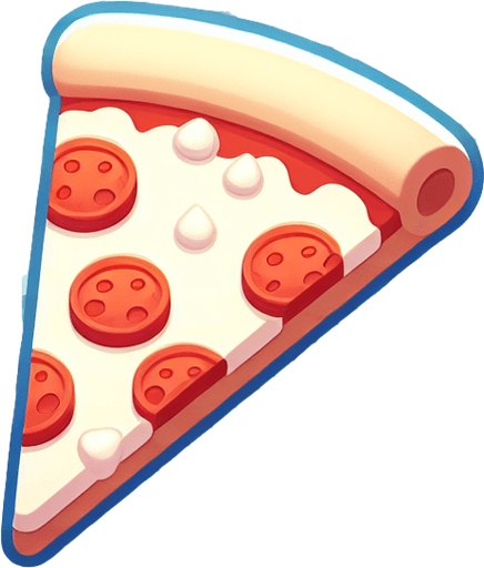 a slice of pizza on a transparent background, predominantly azur. Slice of pizza.
Single Game Texture. In-Game asset. 2d. Blank background. High contrast. No shadows.
