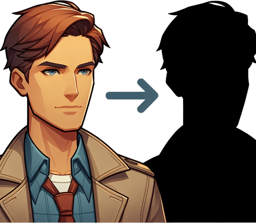 client man MG.
Single Game Texture.  In-Game asset.  2d.  Blank background.  High contrast.  No shadows