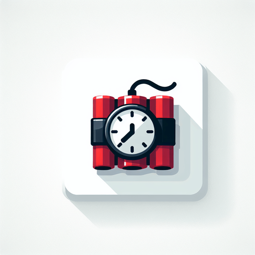 красная взрывчатка с таймером.
Single Game Texture. In-Game asset. 2d. Blank background. High contrast. No shadows.