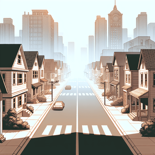 Una calle.
Single Game Texture.  In-Game asset.  2d.  Blank background.  High contrast.  No shadows