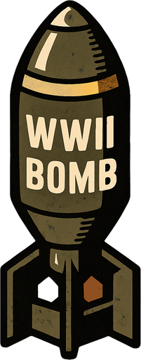 WW2 bomb.
In-Game asset.  2d.  High contrast.  No shadows