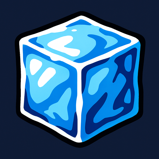 Ice cube.
In-Game asset.  High contrast.  No shadows