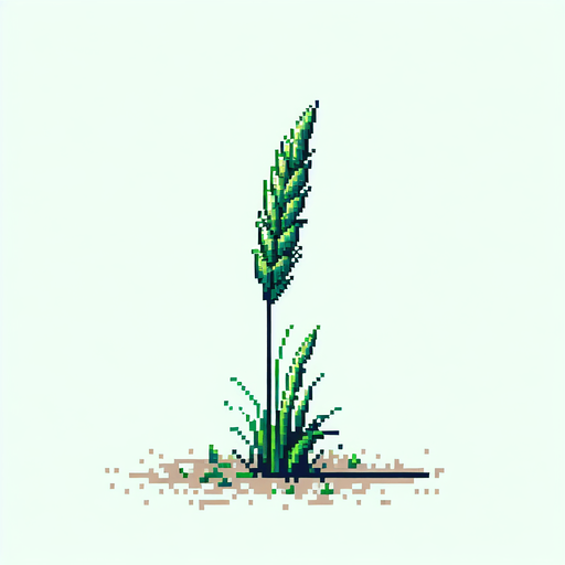 pixelart of a single tall grass stem.
2d sprite, white background