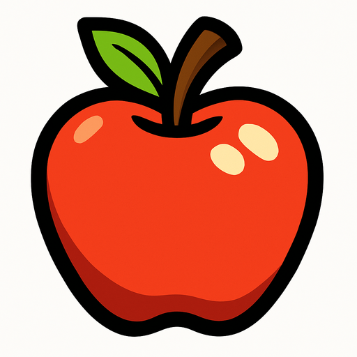 Apple.
In-Game asset.  2d.  High contrast.  No shadows