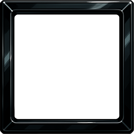 Shiny black rectangle frame.
In-Game asset.  2d.  High contrast.  No shadows