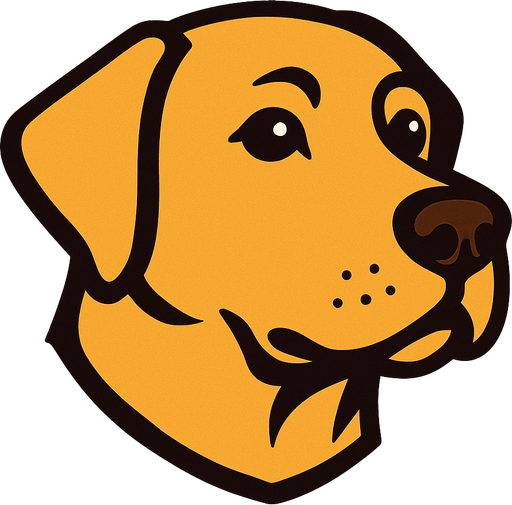 Cabeza de perro labrador.
In-Game asset.  2d.  High contrast.  No shadows
