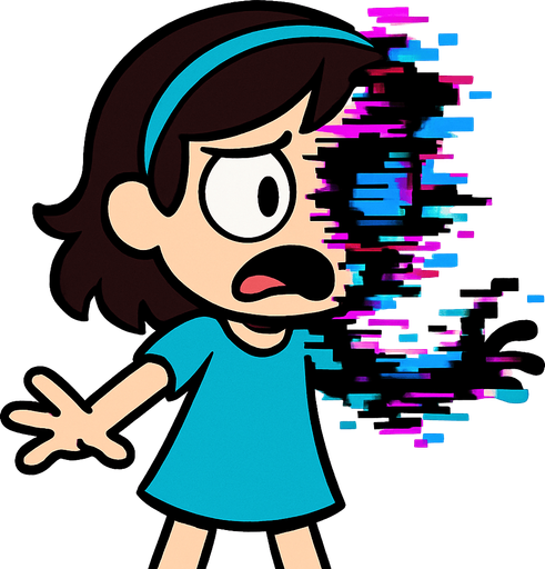 Little pibby glitch.
In-Game asset.  2d.  High contrast.  No shadows