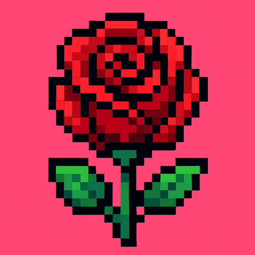 roza de pixeles.
In-Game asset.  2d.  High contrast.  No shadows