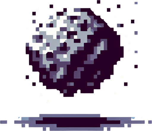 pixel astroid.
Single Game Texture.  In-Game asset.  2d.  Blank background.  High contrast.  No shadows