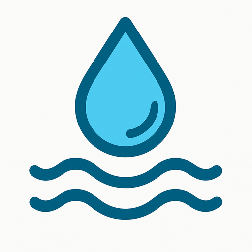 water icon.
In-Game asset.  2d.  High contrast.  No shadows