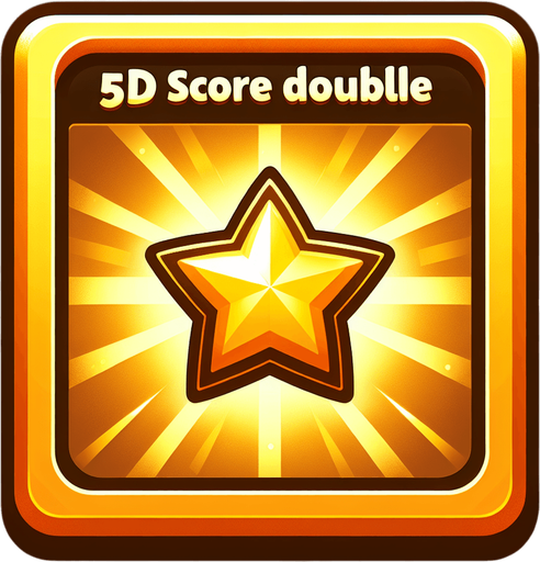 PowerUpDouble ⭐	Golden glow tile	Score x2 for 5 sec.
Single Game Texture.  In-Game asset.  2d.  Blank background.  High contrast.  No shadows