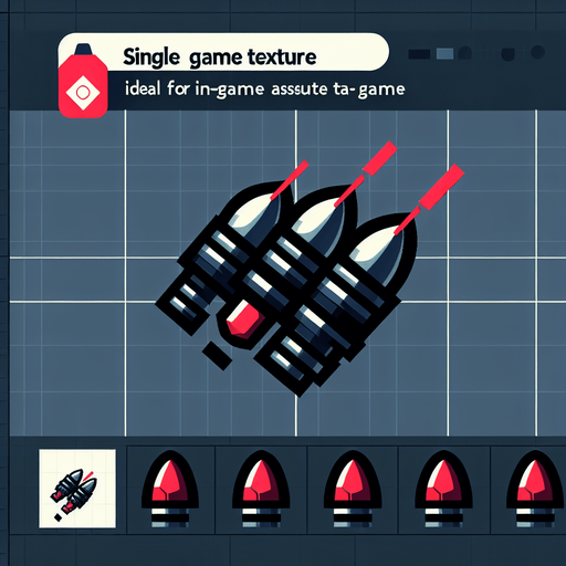 Laser bullets.
Single Game Texture. In-Game asset. 2d. Blank background. High contrast. No shadows.