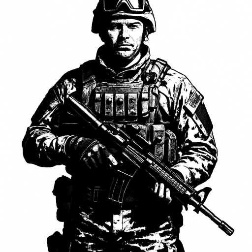 real human soldier.
In-Game asset.  2d.  High contrast.  No shadows