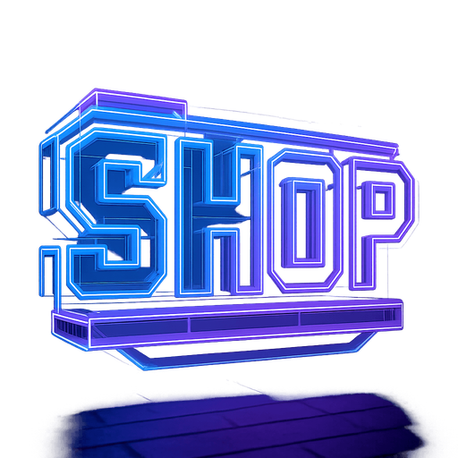Neon cyberpunk 3d hologram glowing SHOP