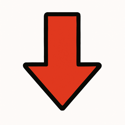 arrow pointing down.
In-Game asset.  2d.  High contrast.  No shadows
