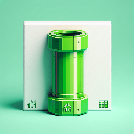 mario tube only 1x1 size. green colored, dikey,realistic but detailles
Single Game Texture.  In-Game asset.  2d.  Blank background.  High contrast.  No shadows