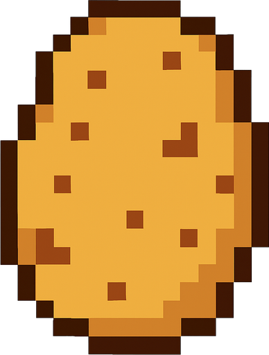 patata de pixeles.
In-Game asset.  2d.  High contrast.  No shadows