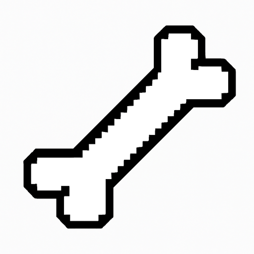 Undertale bone with black outline.
In-Game asset.  2d.  High contrast.  No shadows