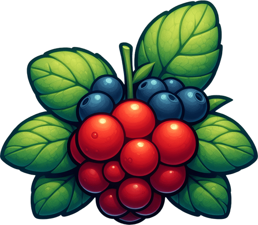 berry.
Single Game Texture. In-Game asset. 2d. Blank background. High contrast. No shadows.