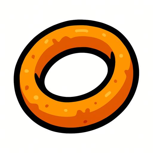 onion ring.
In-Game asset.  2d.  High contrast.  No shadows