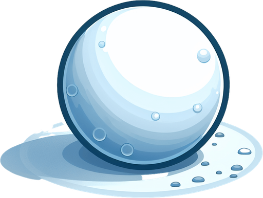 a round giant snowball, cartoon Single Game Texture. In-Game asset. 2d. Blank background. High contrast. No shadows.