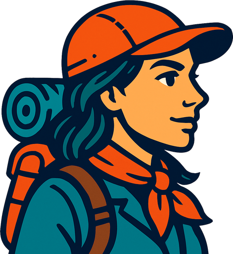an adventurous woman profile photo.
In-Game asset.  2d.  High contrast.  No shadows