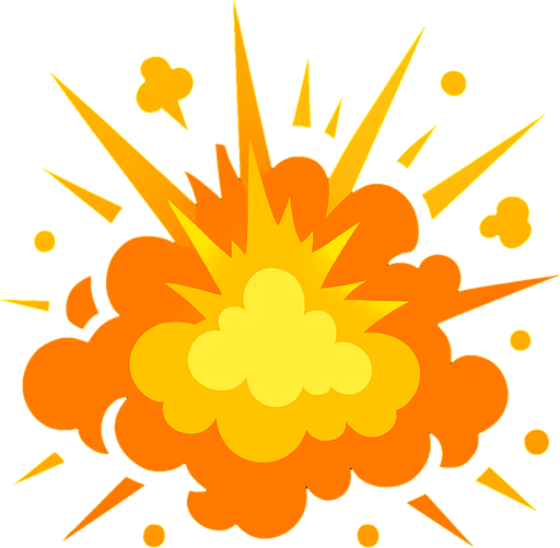 explosion.
In-Game asset.  2d.  High contrast.  No shadows