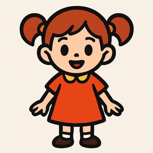 Petite fille.
In-Game asset.  2d.  High contrast.  No shadows