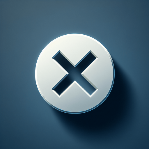 A white X in a circle, like for a close window button in a game.
Single Game Texture. In-Game asset. 2d. Blank background. High contrast. No shadows.