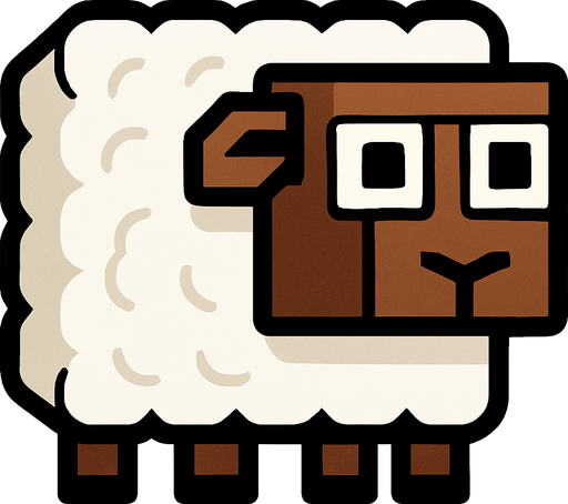 sheep but square.
In-Game asset.  2d.  High contrast.  No shadows