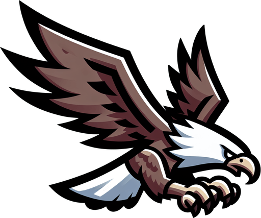 Swooping eagle with talons outstretched. Cartoon
Single Game Texture. In-Game asset. 2d. Blank background. High contrast. No shadows.