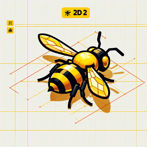 a yellow bee.
Single Game Texture. In-Game asset. 2d. Blank background. High contrast. No shadows.