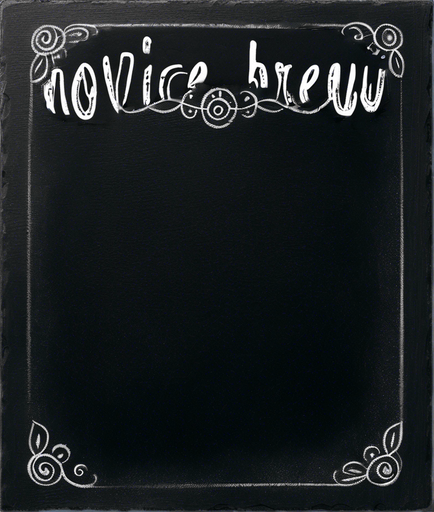 Text "NOVICE BREW" in chalk, handwritten
