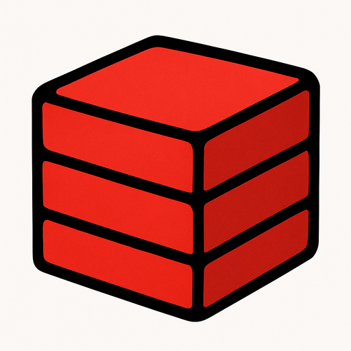Red block.
In-Game asset.  2d.  High contrast.  No shadows