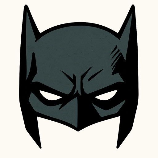 The top half of Batman’s mask..
In-Game asset.  2d.  High contrast.  No shadows